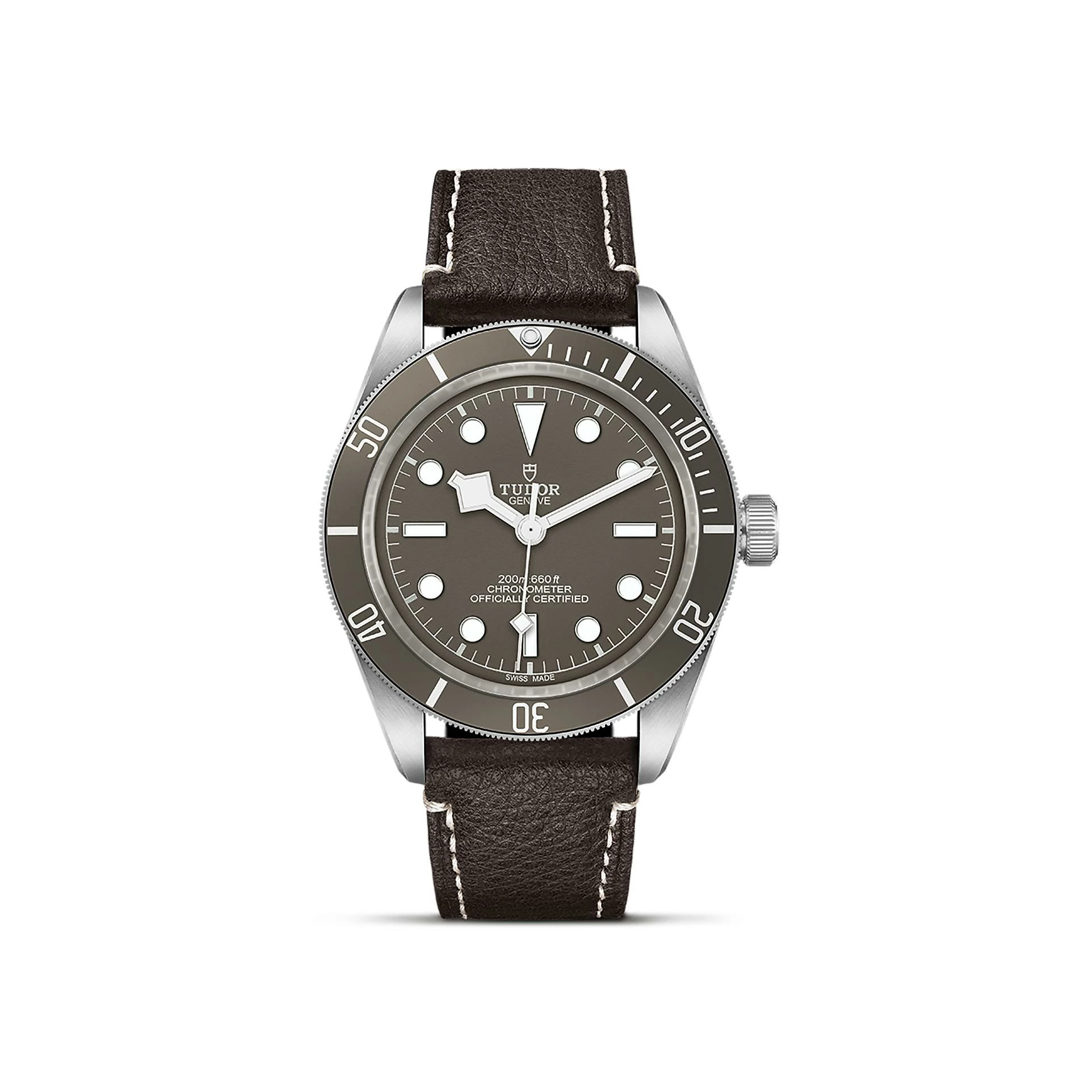 Montre TUDOR Black Bay Fifty-Eight boîtier en argent 39 mm, bracelet en cuir brun