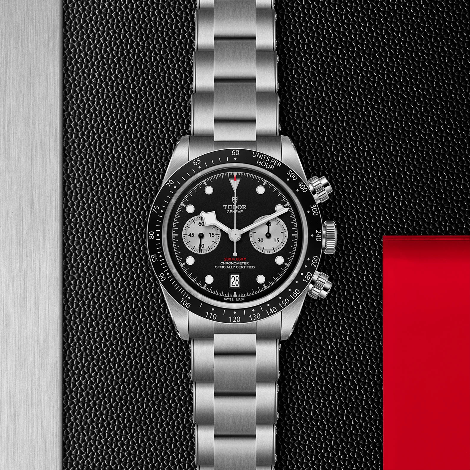 Montre Tudor Black Bay Chrono boîtier en acier 41 mm, bracelet en acier
