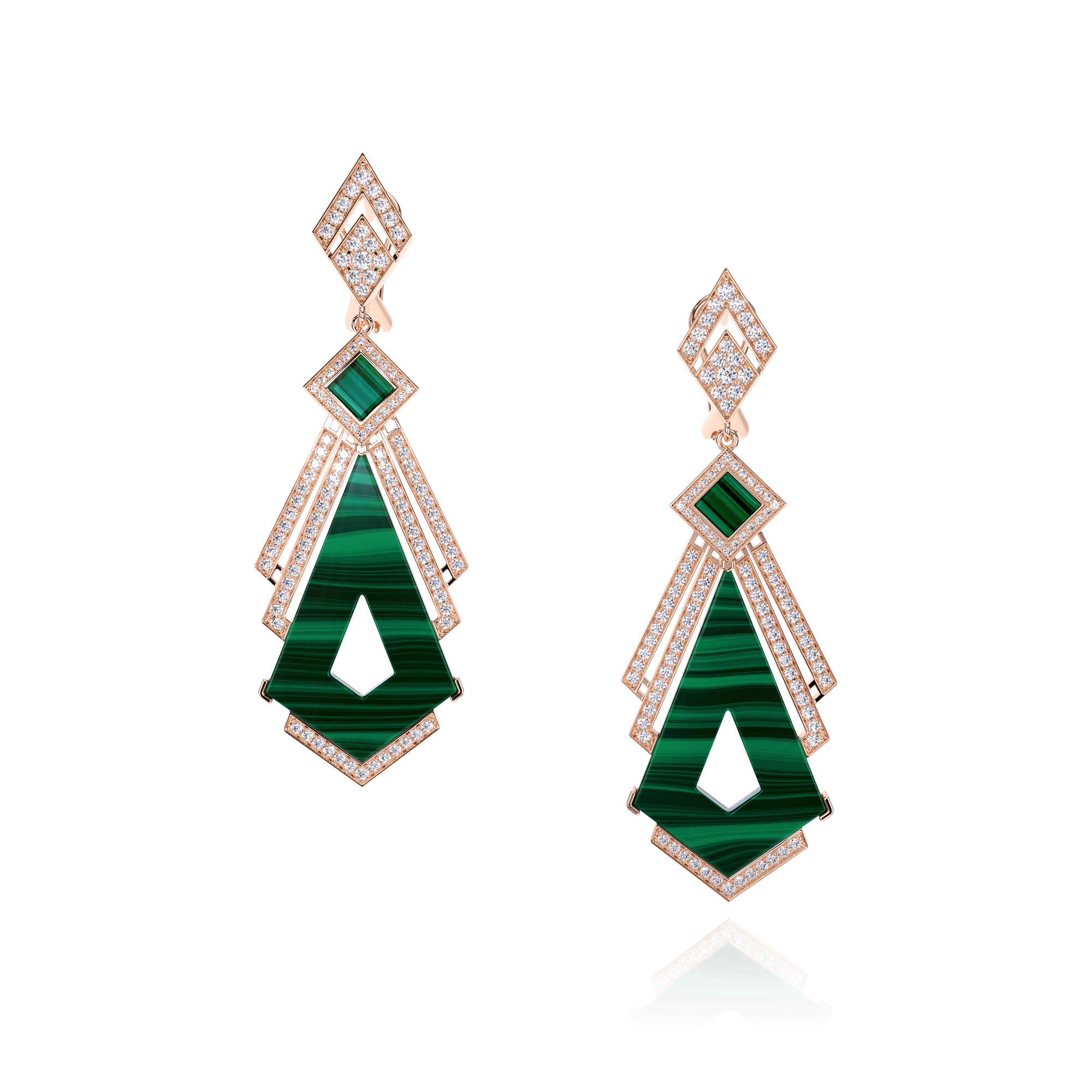 Boucles D'oreilles Museum Malachite