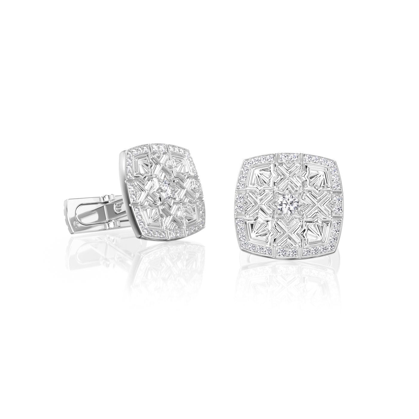 Boutons de manchette Moucharabieh Or Rose / Or Blanc / Or Jaune