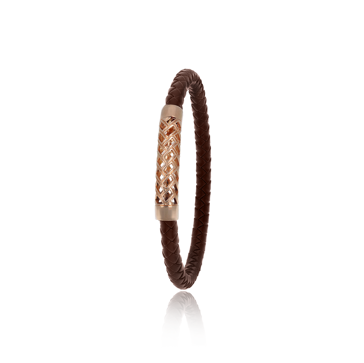 Bracelet Tresse Cuir Marron