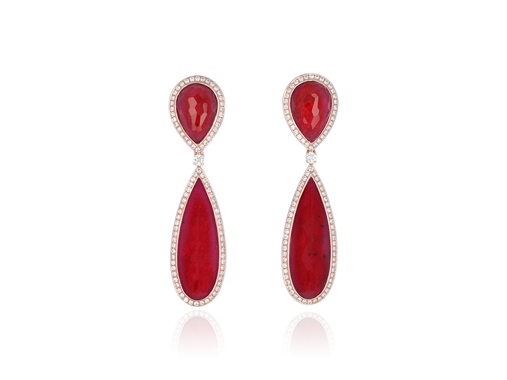 Boucles d’Oreilles Couleur Rubis