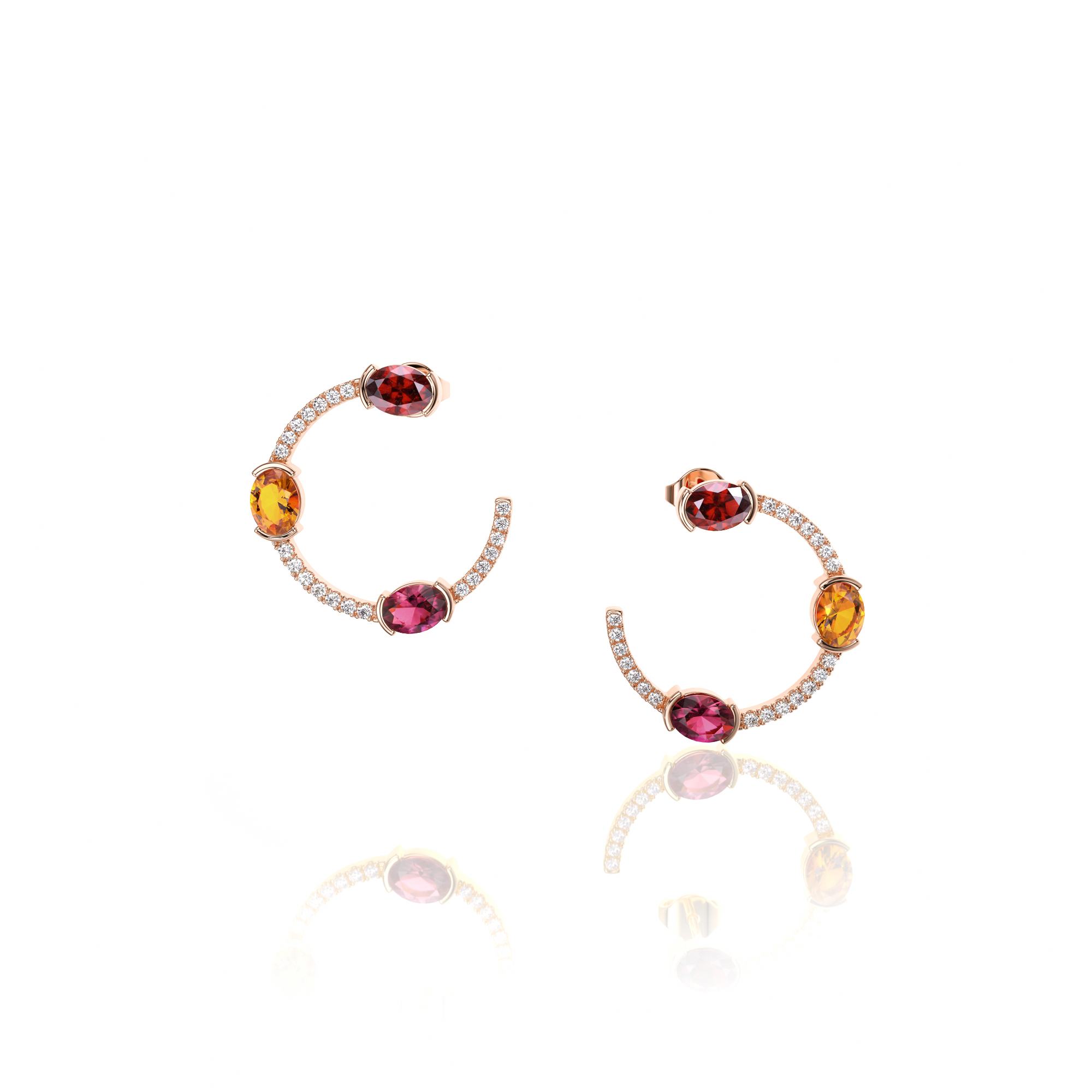 Boucle D'oreilles Trilogie Or Rose