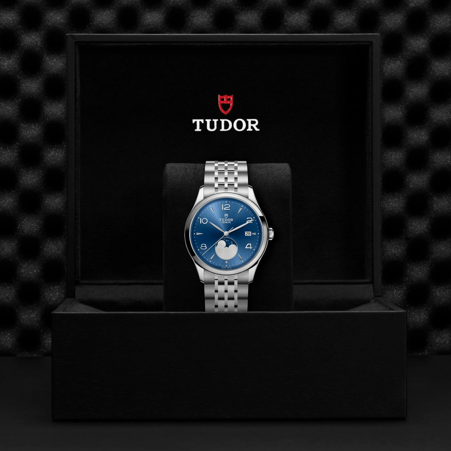 TUDOR 1926 Luna watch 39mm steel case, Moon phase indicator