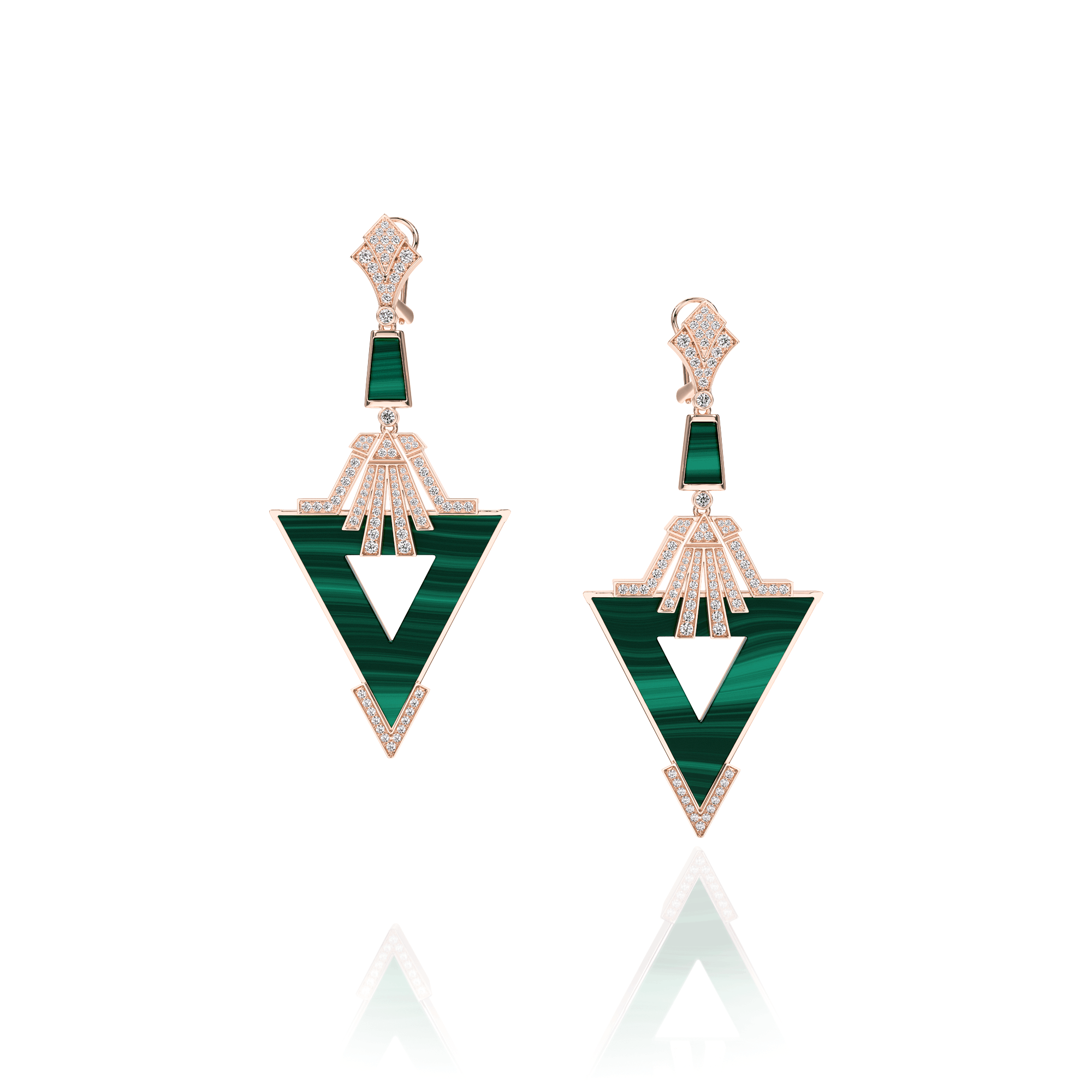 Boucles D'oreilles Museum 2 Malachite