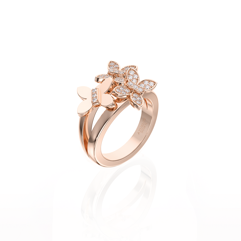 Bague Papillon Or Rose