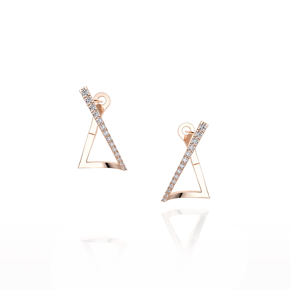Boucles D'oreilles Triangle Or Rose
