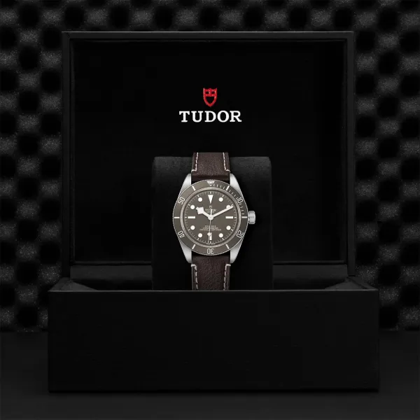Montre TUDOR Black Bay Fifty-Eight boîtier en argent 39 mm, bracelet en cuir brun