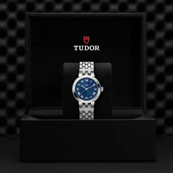Montre TUDOR Clair de Rose, boîtier en acier, 34 mm, cadran bleu