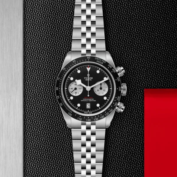 Montre TUDOR Black Bay Chrono, boîtier en acier, 41 mm, bracelet en acier