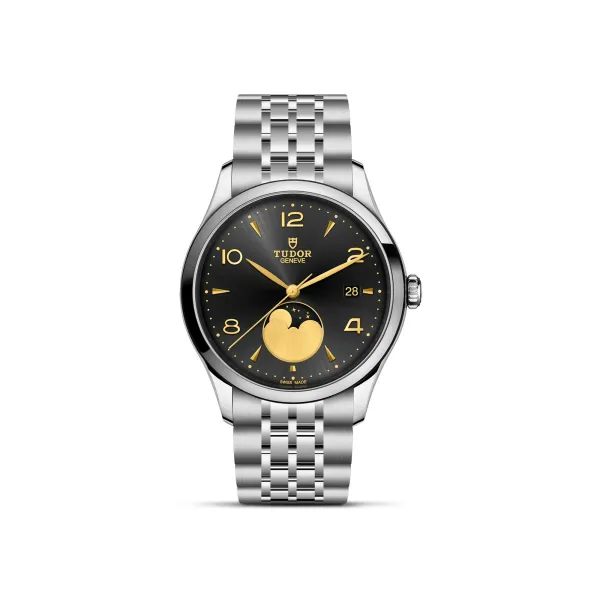 Montre TUDOR 1926 Luna, boîtier en acier, 39 mm, indicateur des phases de la lune