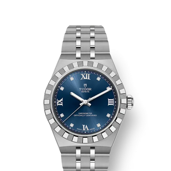 TUDOR Royal boîtier en acier, 30 mm cadran bleu