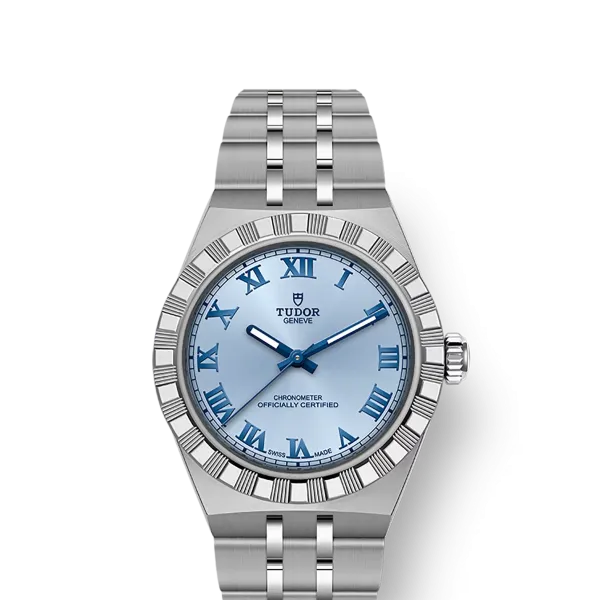 TUDOR Royal boîtier en acier, 30 mm cadran bleu clair