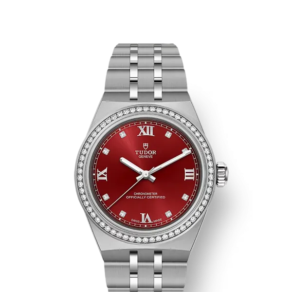 TUDOR Royal boîtier en acier, 30 mm cadran bordeaux