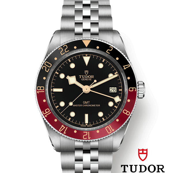 Black Bay 58 GMT boîtier en acier, 39 mm lunette noire et bordeaux