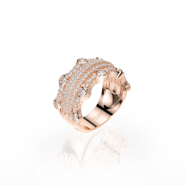 Bague 3 Fil Or Rose